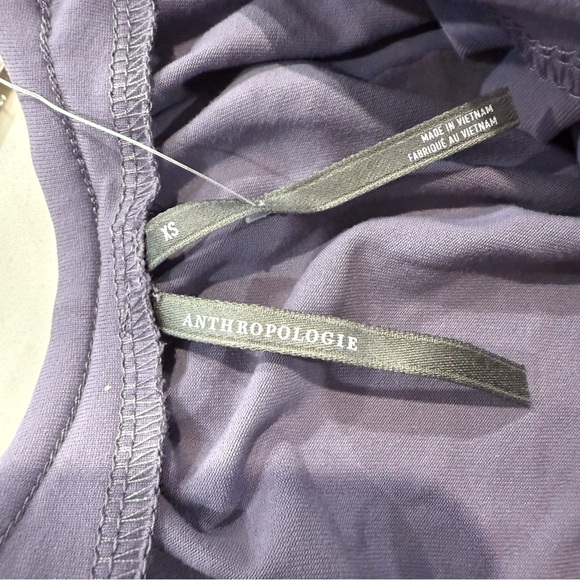 Anthropologie NWT Ruched Puff Cap Short Sleeve Top Women’s XS Lavender Purple - Picture 7 of 10